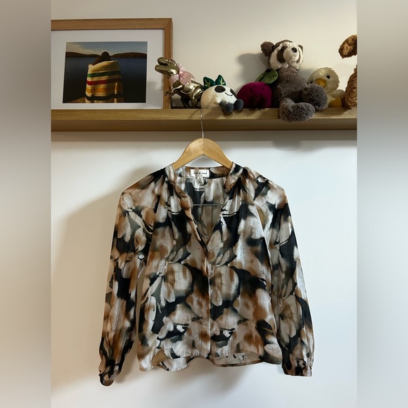 Anthropologie - Cloth & Stone “ Long Sleeve Peasant Henley” PXXS - Picture 4 of 5